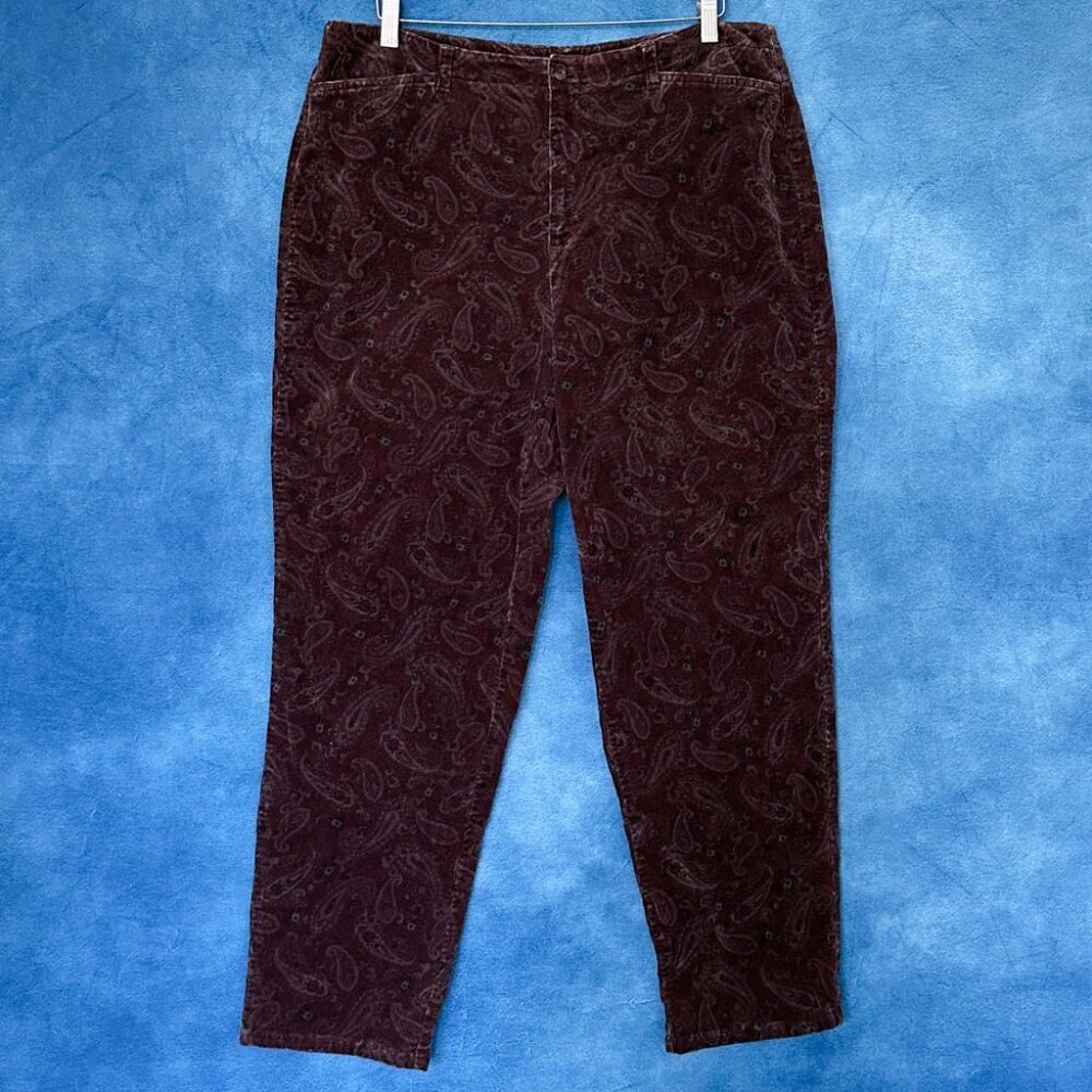 Liz Claiborne Crazy Horse Paisley Stretch Cords, Size 16